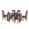 Juego de Comedor Latam Home Pamplona Granada 6 Sillas Cuero Tabaco