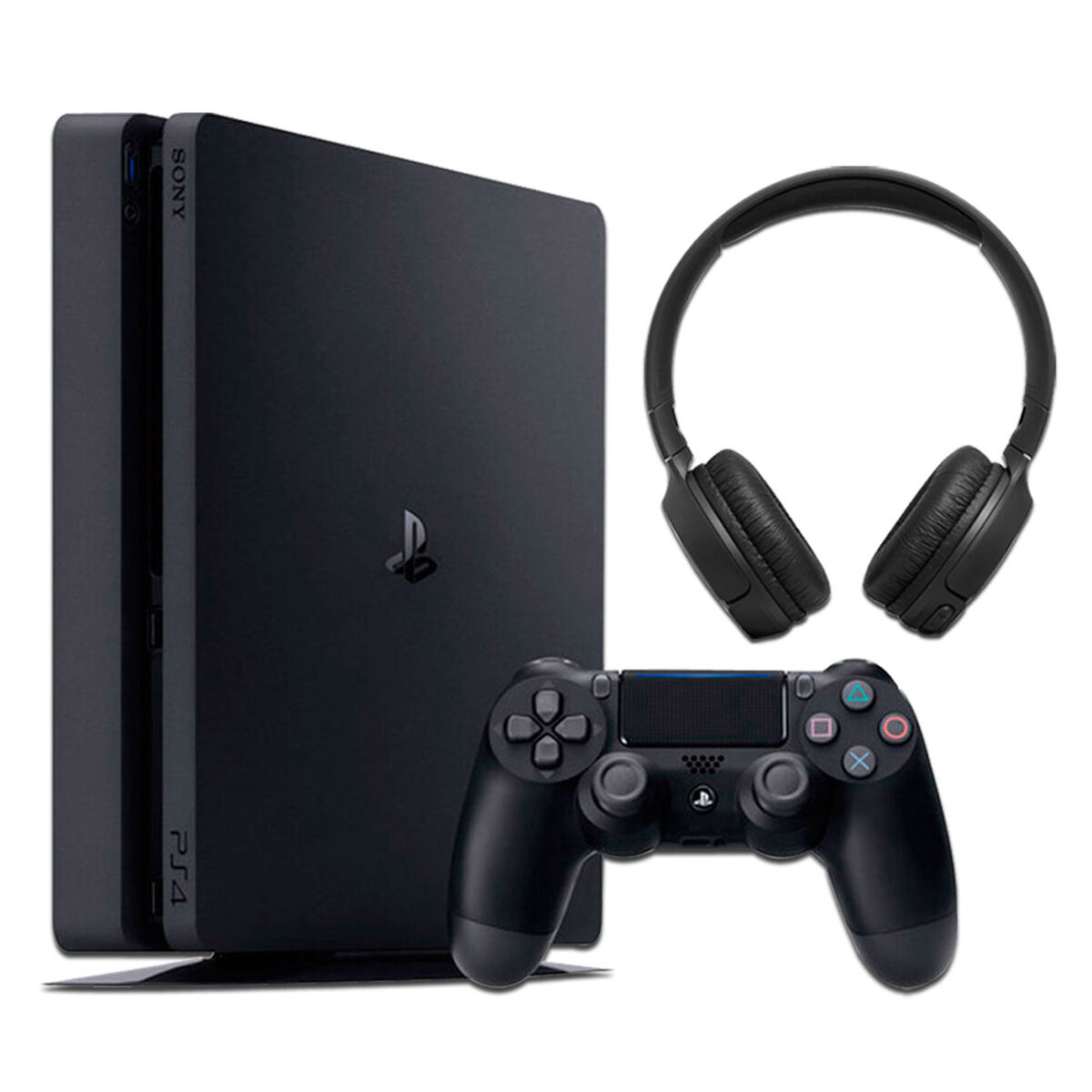 PS4 Sony 500GB + 1 Mando Inalámbrico DualShock + Audífonos Bluetooth JBL T500 BT Negro