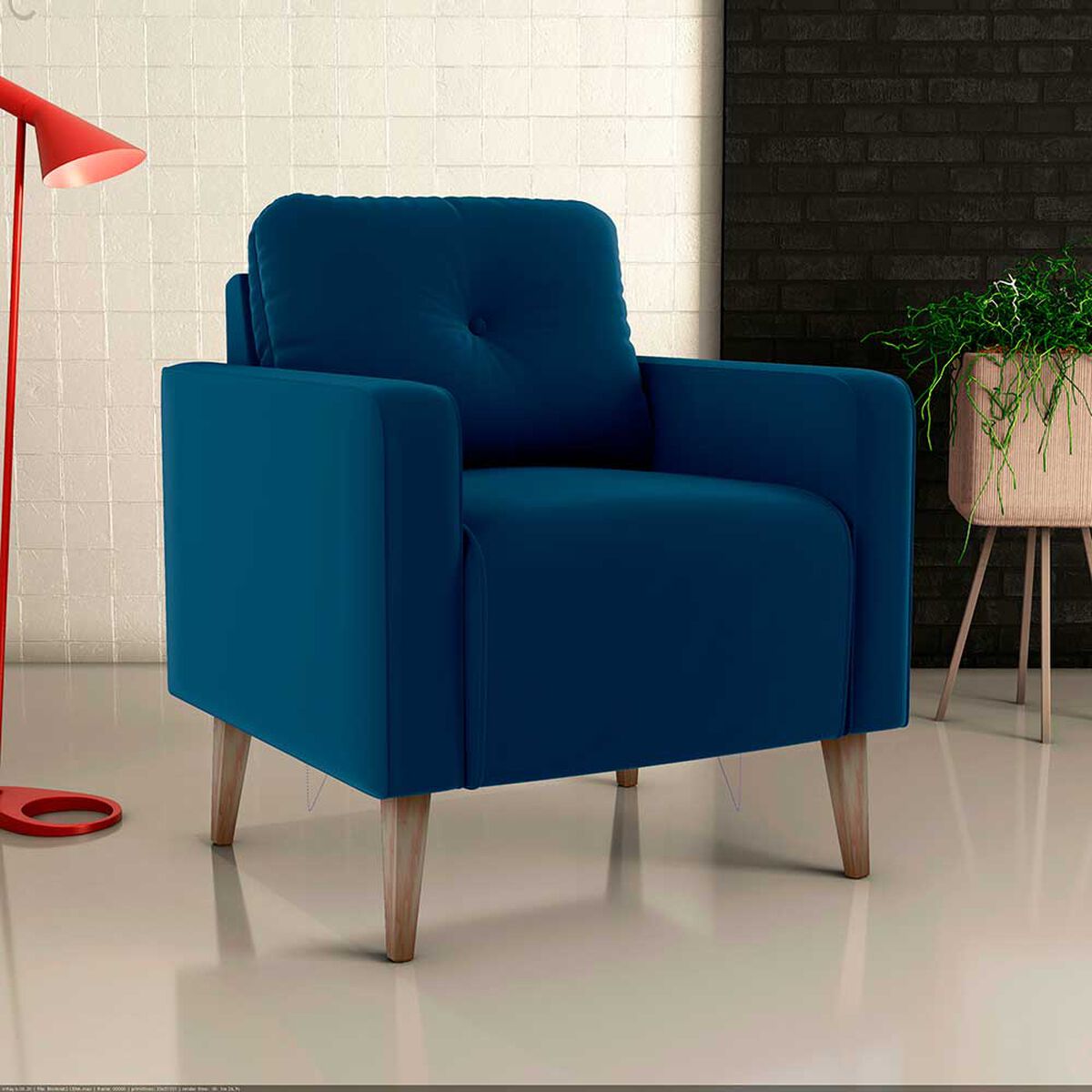 Poltrona Decocasa Bahamas E433 Azul