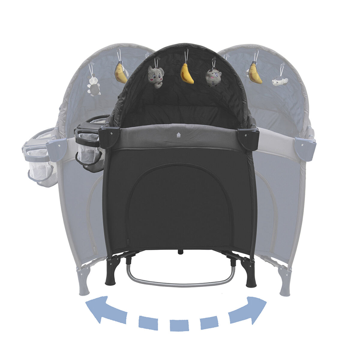 Cuna Corral Con Mudador Pack & Play Traveler Gris Bebesit
