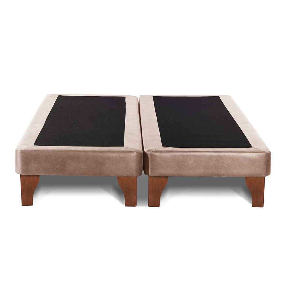 Base Europea Dividida Latam Home 2 Plazas Zen Cuero Beige