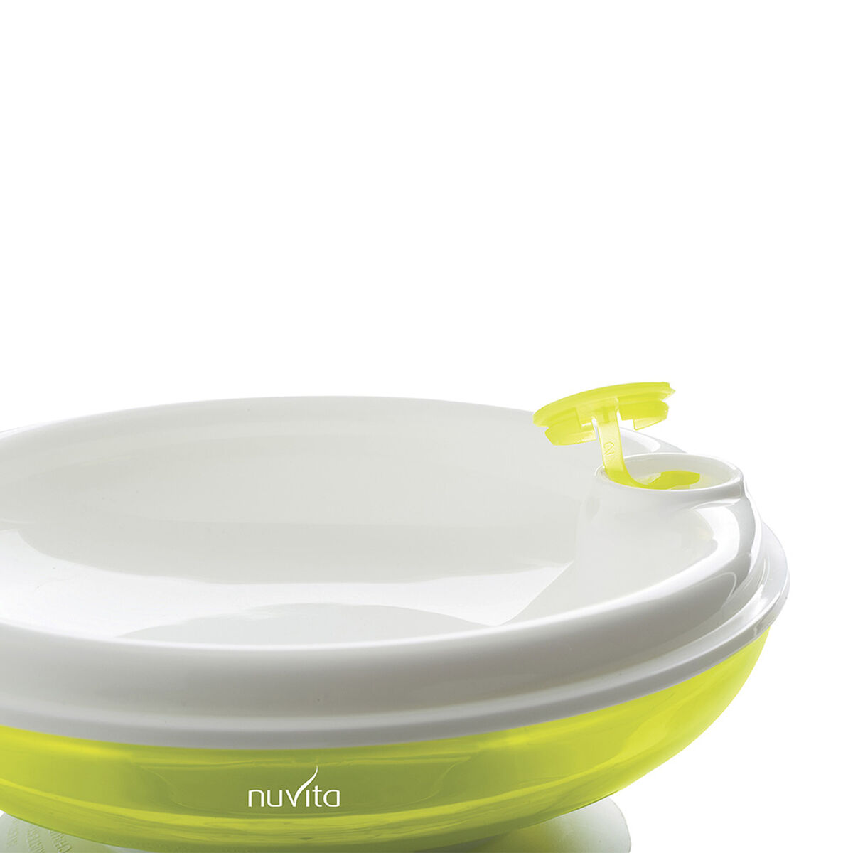 Plato de Bebe con Tapa para Microondas Verde Nuvita