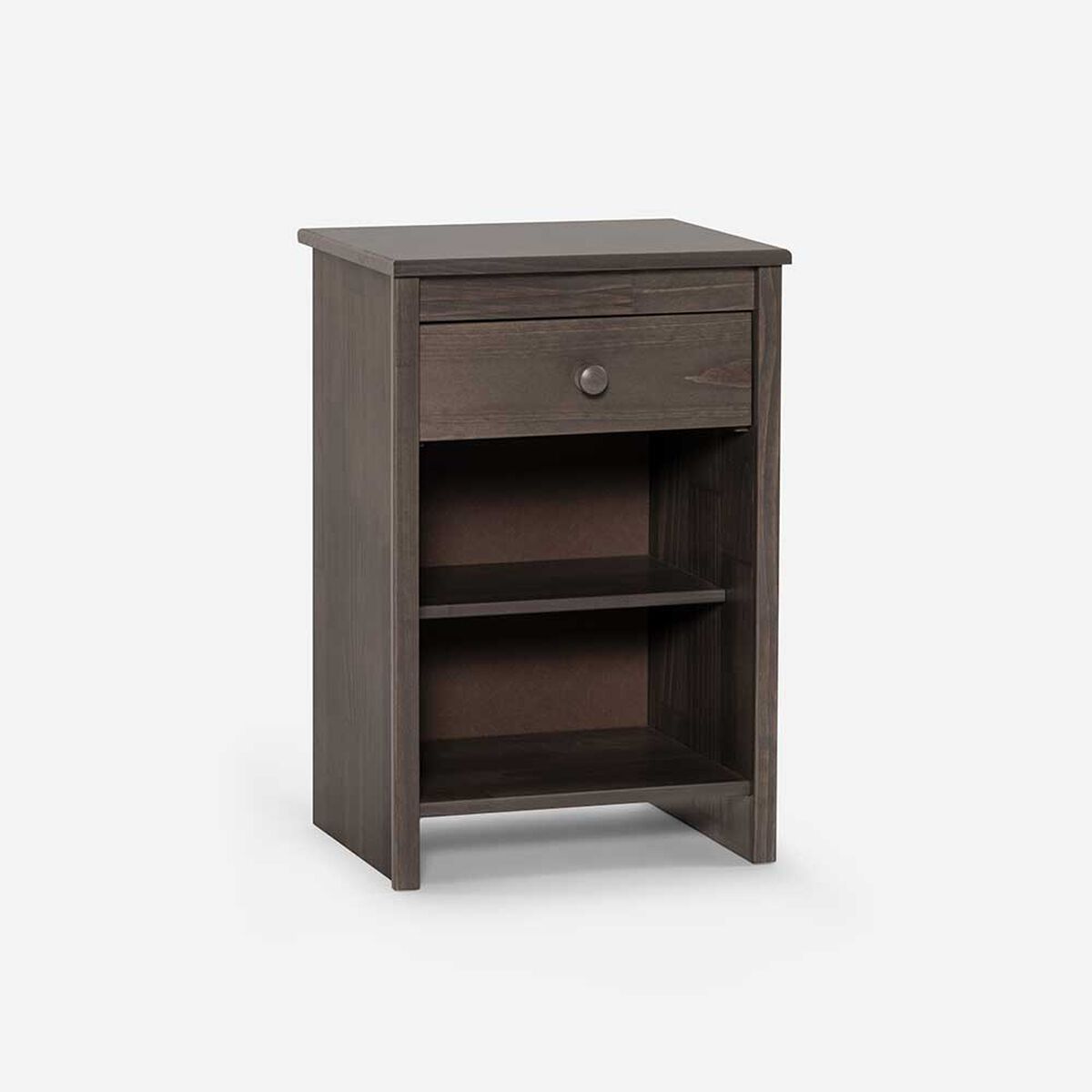 Cama Europea Rosen 1 Plaza New Style 4 Plus + Respaldo Ferrera Gris + Velador