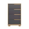 Cómoda Vekkahome Sole 4 Cajones Gris Café