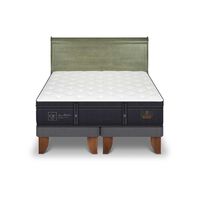 Cama Europea CIC Base Dividida 2 Plazas Grand Premium + Respaldo Miro Olivo