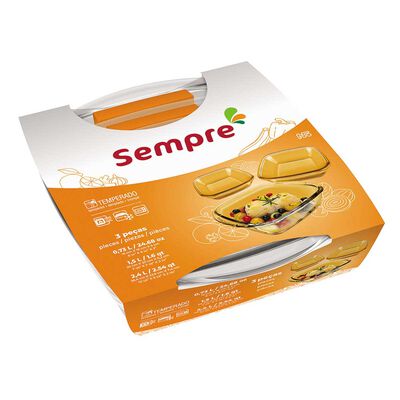Set 3 Asaderas Refractarias Nadir Sempre Cuadradas