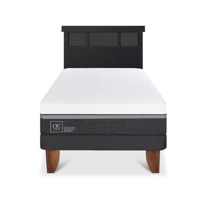Imagen 1 del producto Cama Europea CIC 1,5 Plazas Ortopedic Advance + Respaldo Dublin Negro