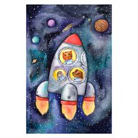 Alfombra Infantil Idetex Space 133 x 100 cm. Azul