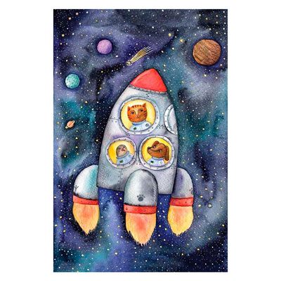 Imagen 1 del producto Alfombra Infantil Idetex Space 133 x 100 cm. Azul