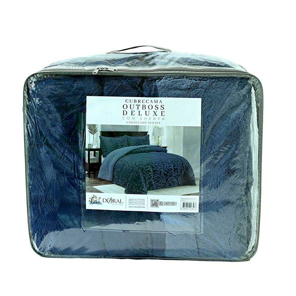 Cubrecama Doral Super King Azul Outboss Sherpa