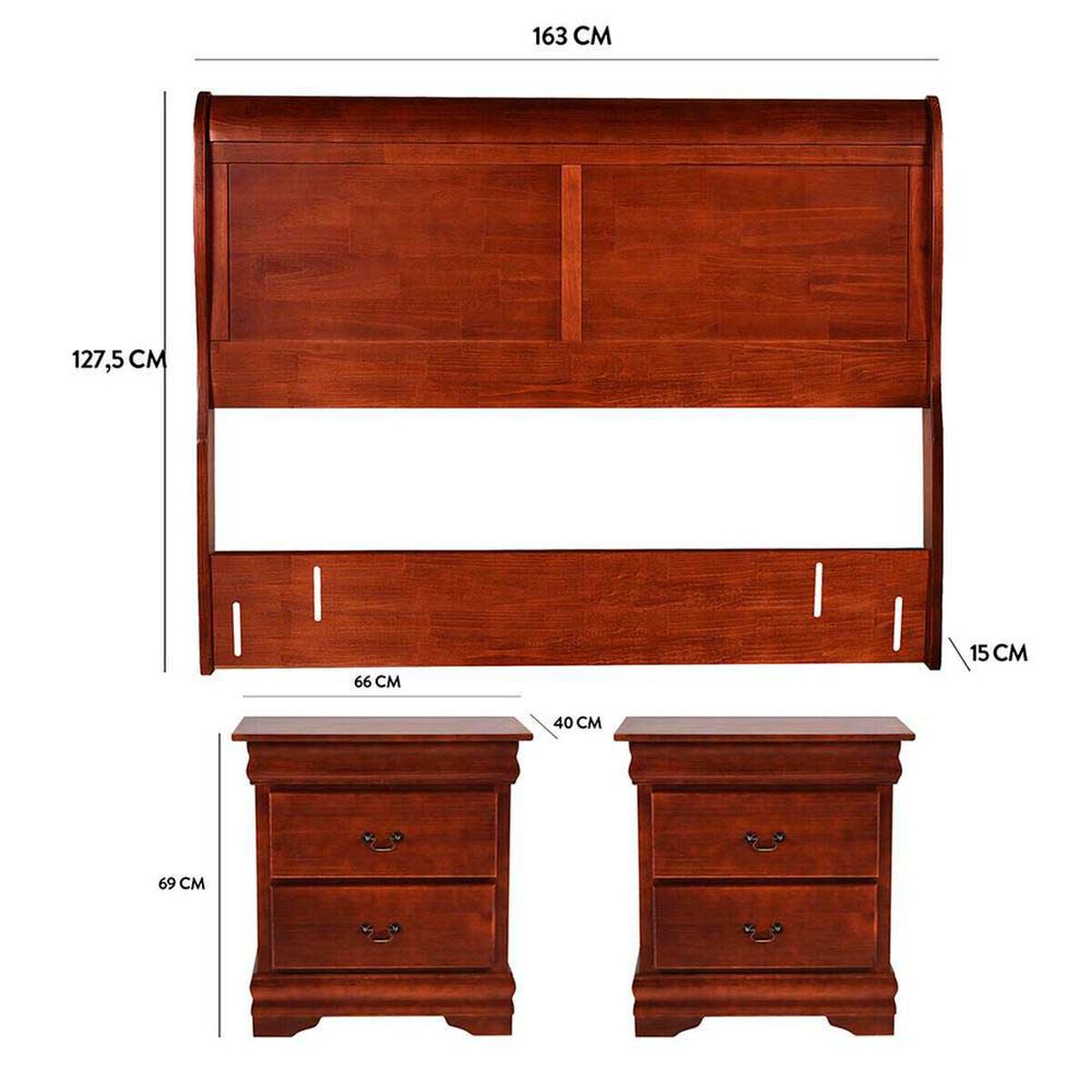 Respaldo 2 Plazas + 2 Veladores CIC Miro