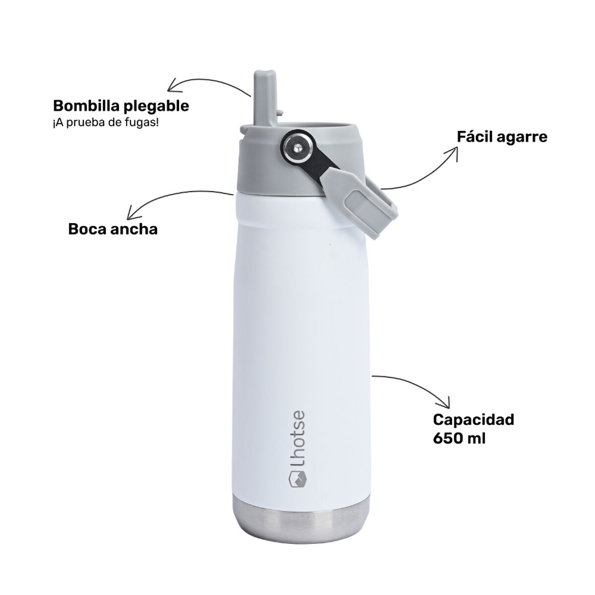Botella  Lhotse Adventure 650 ml Blanco