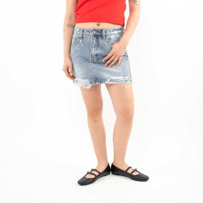 Falda Mini Denim Mujer Icono