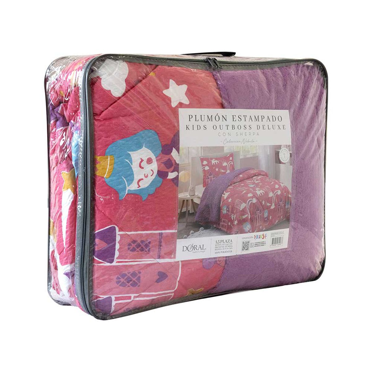 Plum&oacute;n Infantil Doral 1.5 Plazas Senses Estampado Unicornios