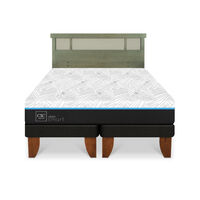 Cama Europea CIC Green Infinity 2 Plazas + 1 Respaldo Dublin Olivo