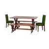 Juego de Comedor Latam Home Sevilla Girona 2 Sillas + 2 Bancas Velvet Verde