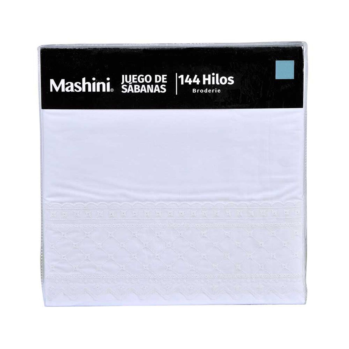 Juego de S&aacute;banas Mashini 144 Hilos 1,5 Plazas Liso Blanco