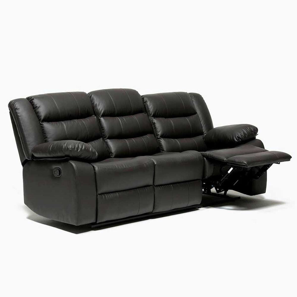 Juego de Living Reclinable Daniels Sof&aacute; 3 Cuerpos + 2 Bergers Roma Negro
