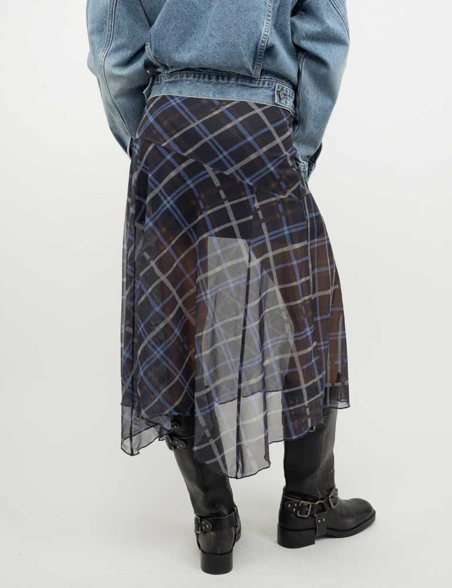 Falda Midi T&aacute;rtan Mujer Icono