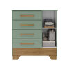 C&oacute;moda Di Poretti Design Catavento 4 Cajones 1 Puerta Verde Pastel
