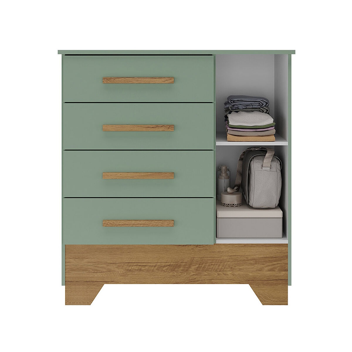 C&oacute;moda Di Poretti Design Catavento 4 Cajones 1 Puerta Verde Pastel