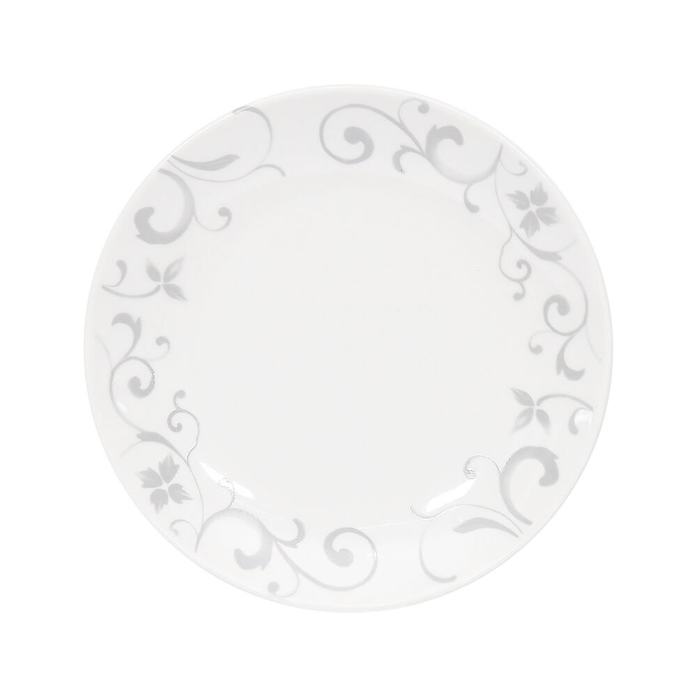 Set Platos Hondo Doral Flor 4 Piezas Gris