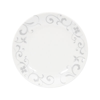 Set Platos Hondo Doral Flor 4 Piezas Gris