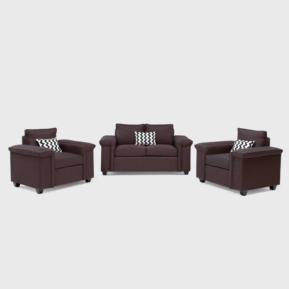 Juegos de Living Mons Sicilia Sof&aacute; 2 Cuerpos + Dos Sillones 1 Cuerpo Chocolate