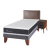 Cama Europea CIC 1,5 Plazas Ortopedic + Respaldo + Velador Baker