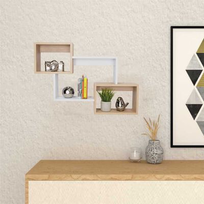 Imagen 1 del producto Repisa 3 Módulos TuHome Alfa Café Claro Blanco