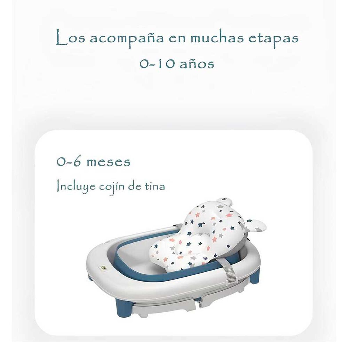Bañera con Cojin Termómetro más Accesorios Rosada Lubabycas