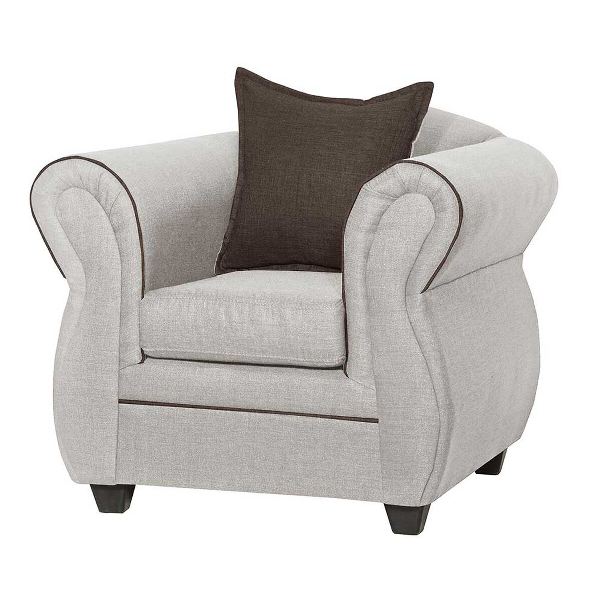 Juego de Living Black Factory Emili Sofá 3 Cuerpos + Dos Sillones 1 Cuerpo Crema