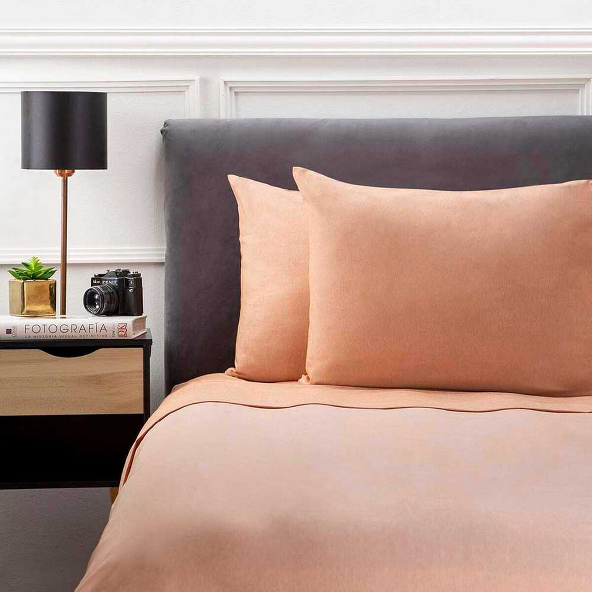 Juego de S&aacute;banas Soft Touch Zibel 1,5 Plazas Liso Coral