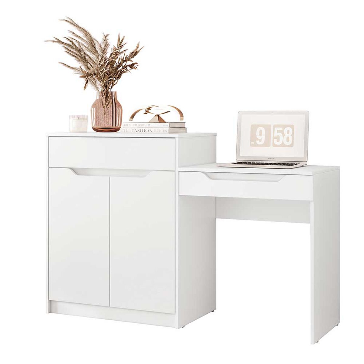 Tocador Vekkahome Trend 2 Puertas 1 Cajón Blanco