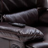 Sofá Daniels  Reclinable Masaje Posa Vaso/Consola Leather Air 2 Cuerpos
