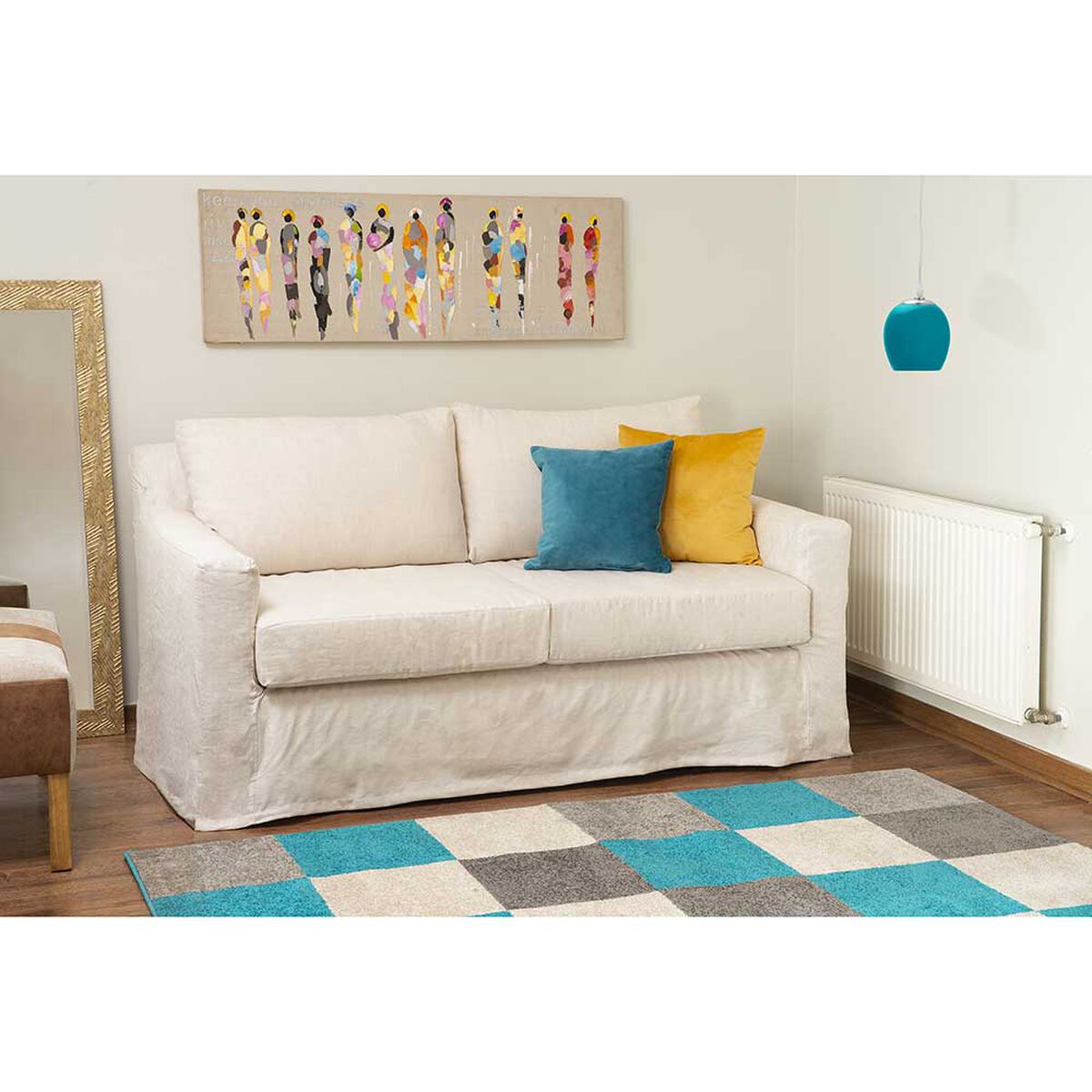 Sofá Innovamuebles Cretone Lino 2 Cuerpos Beige