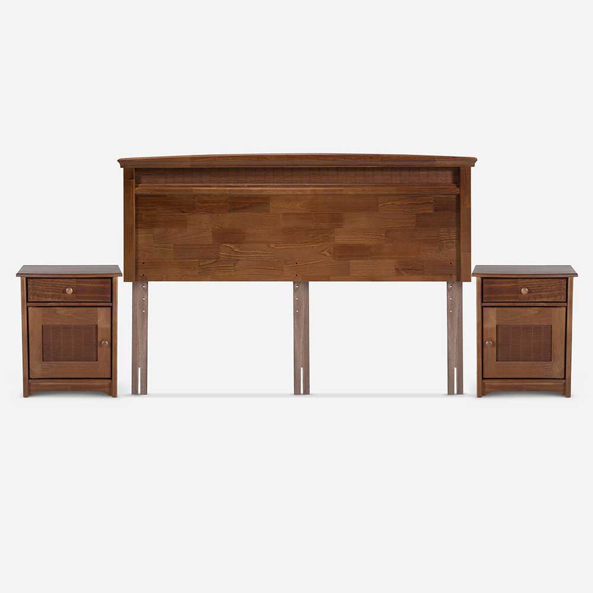 Cama Europea Rosen Base Dividida King Pratta + Respaldo + 2 Veladores Veneto