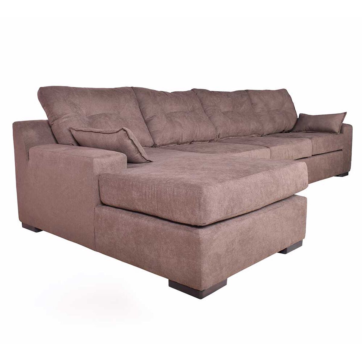 Sofá Seccional Izquierdo Masel Lucca 4 Cuerpos Chocolate