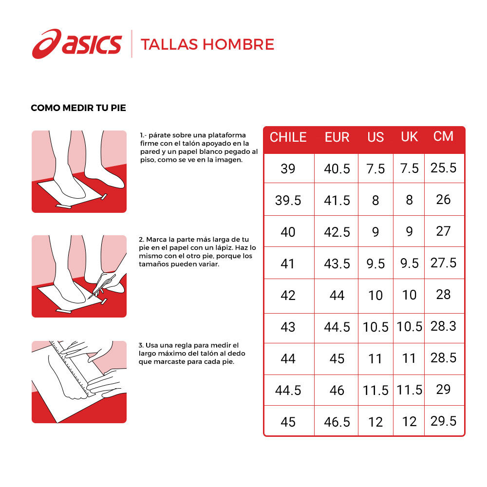 asic tallas