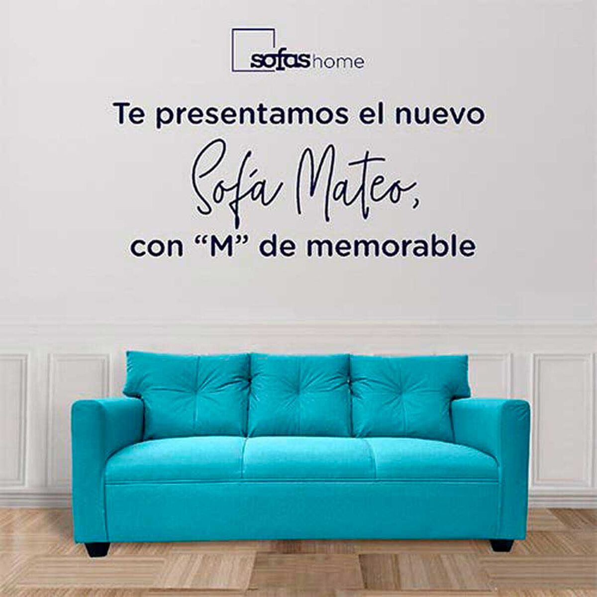 Sof&aacute; Sof&aacute;s Home Mateo 3 Cuerpos Turquesa