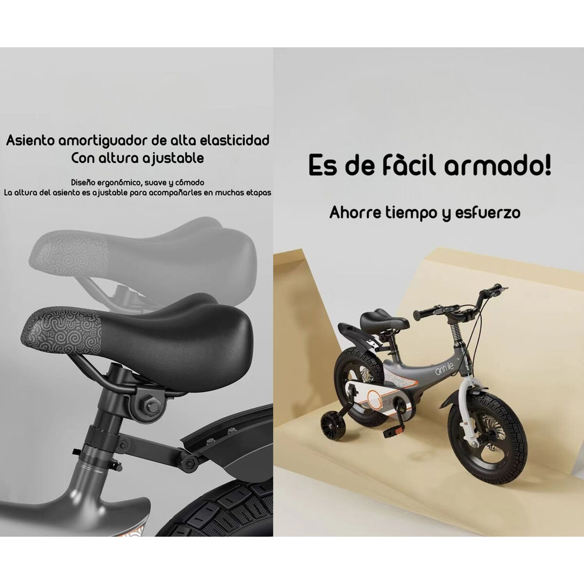 Bicicleta Infantil 4-7 Años Niño Aro 14 Lubabycas Gris