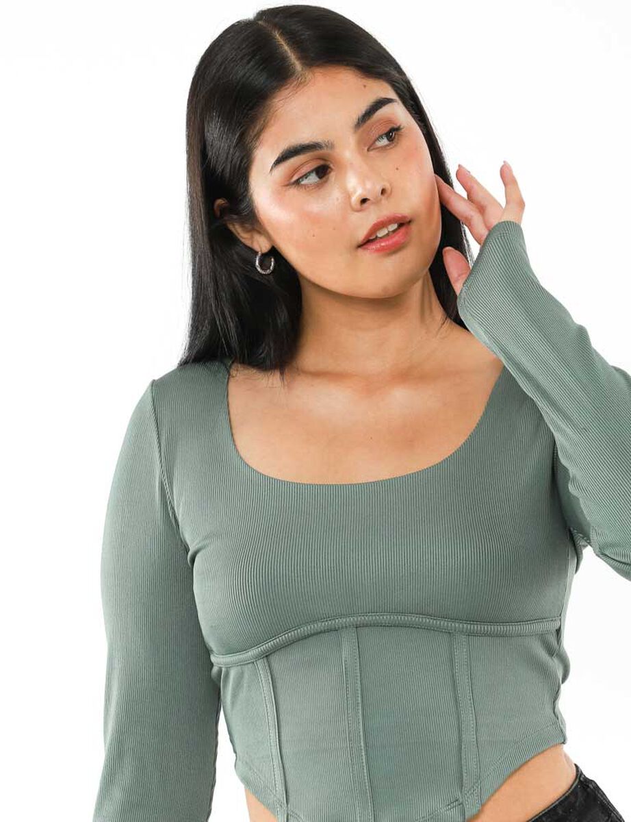 Polera Corset Manga Larga Mujer Icono
