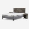 Cama Europea Rosen 2 Plazas Pratta + Respaldo + 2 Veladores Tabor Grafito