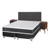 Box Spring CIC king New Ortopedic + Respaldo + velador Eufrates