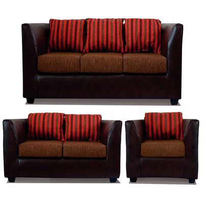 Juego de Living Elegant Detail Valentino Sofá 3 Cuerpos + Sofá 2 cuerpos + Sillón 1 Cuerpo Café