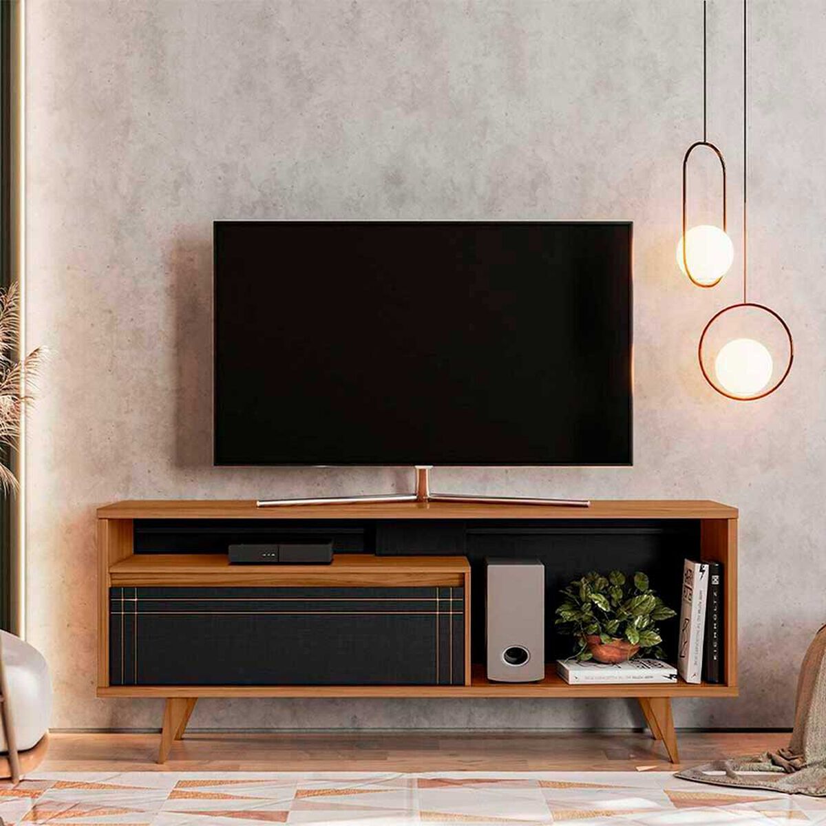 Rack TV Home Mobili Emi Hasta 60" Negro