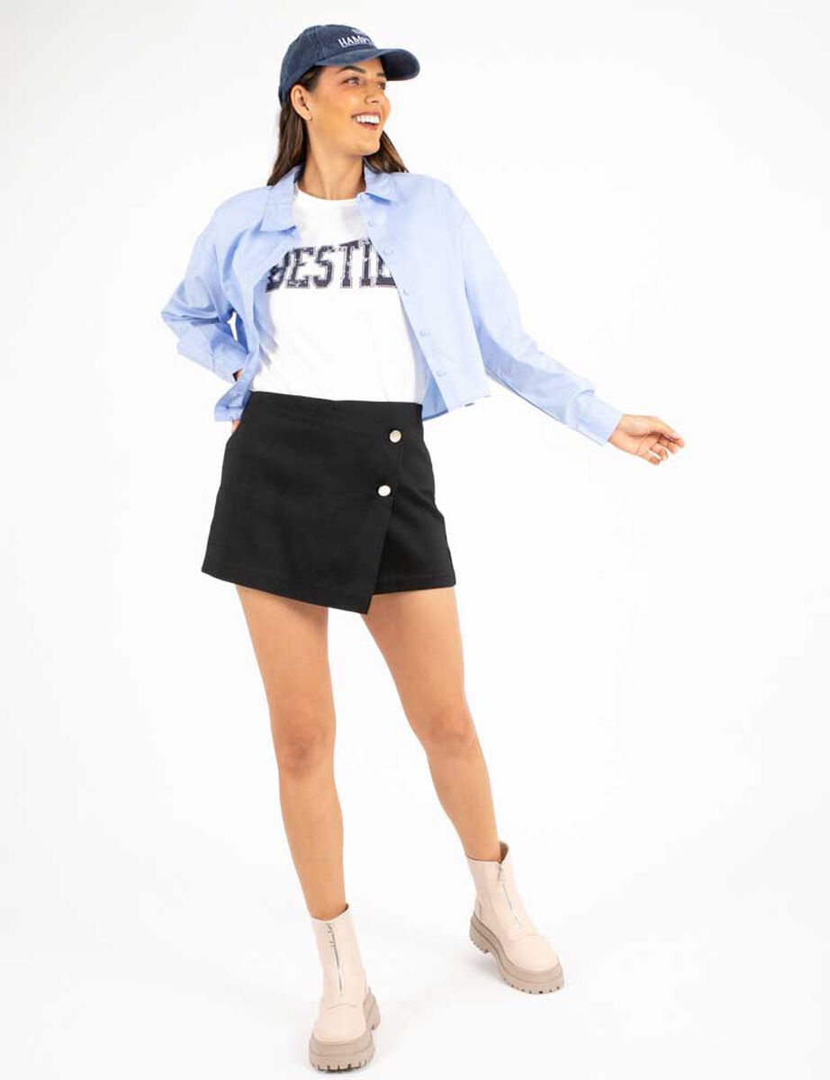 Falda Short Botones Mujer Zibel