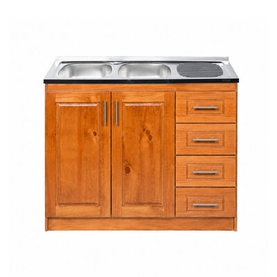 Lavaplato Izquierdo Muebles Hema Berl&iacute;n 120 cm Nogal