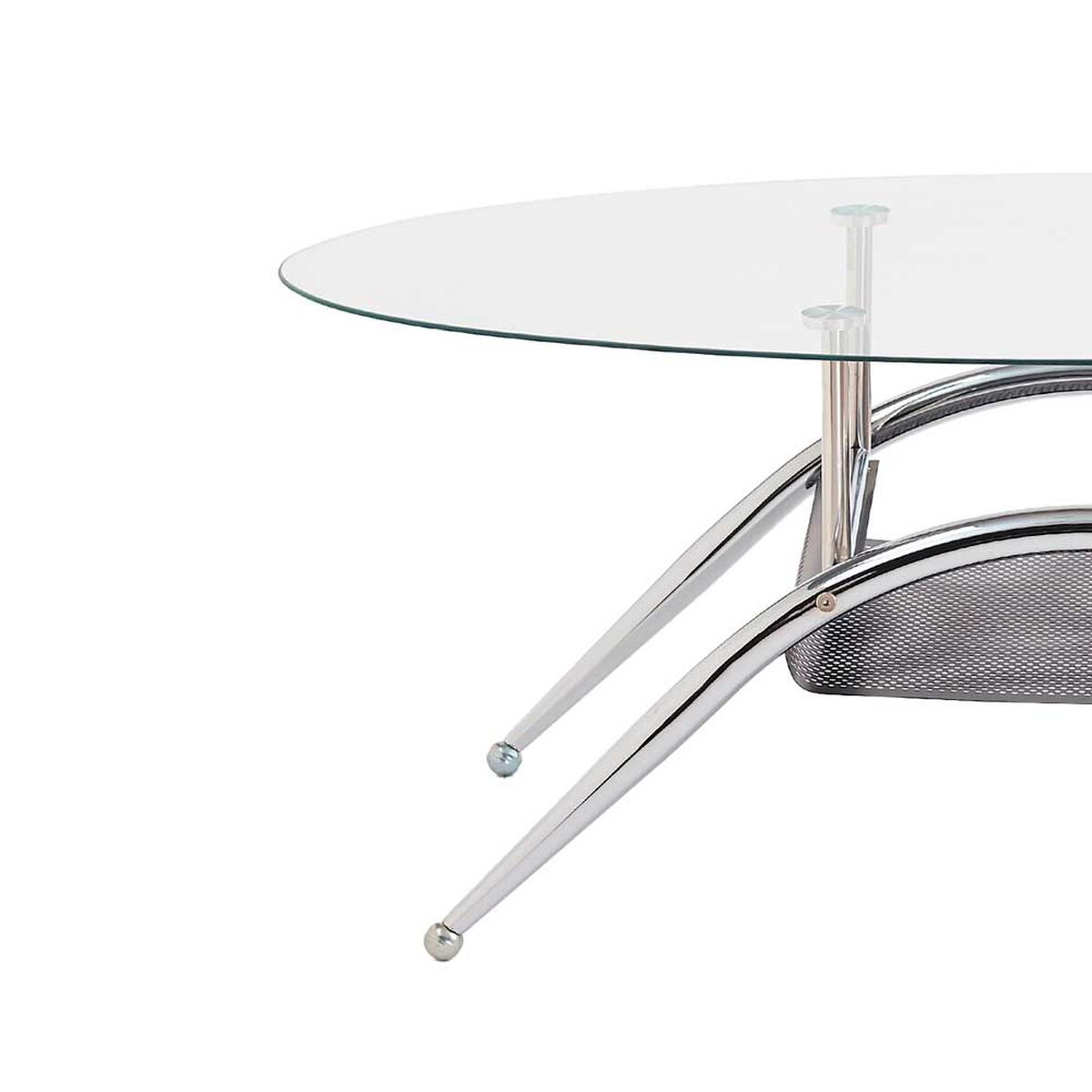Mesa de Centro Home Mobili Oval Silver