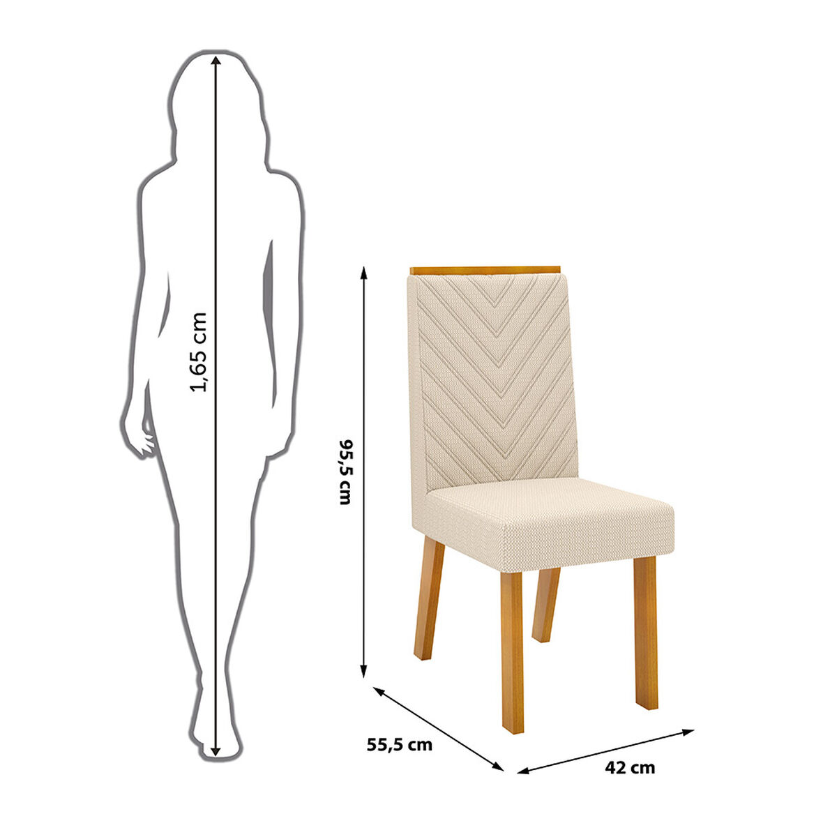 Juego de Comedor Di Poretti Design Liz 6 Sillas Beige